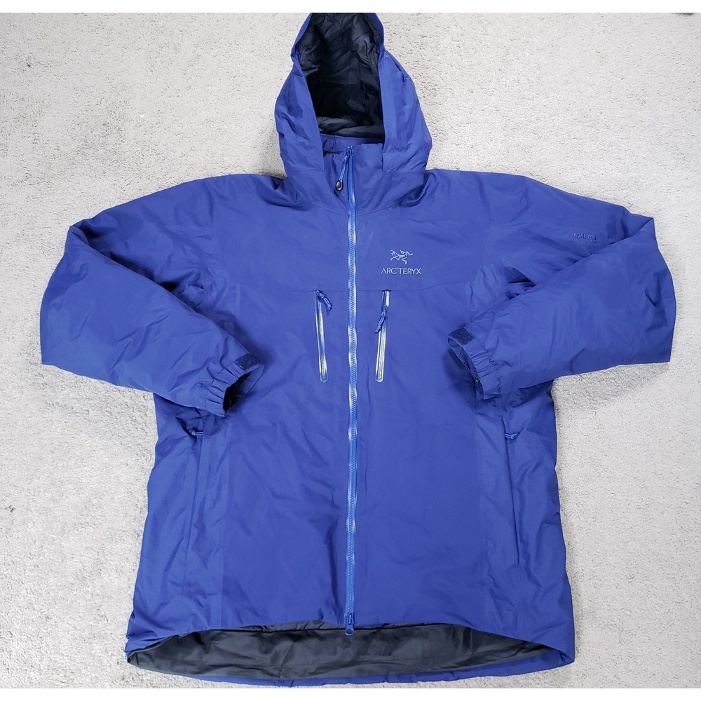 Arc'teryx Fission SV Gore-Tex Pro Parka Jacket Coat Mens Large L Blue Hooded Zip